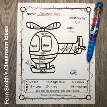Colour By Numbers Transportation Multiplication UK Version Bonus Coloring Pages