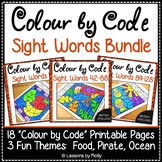 Colour by Code Sight Words Bundle Food/Pirate/Ocean 128 Wo