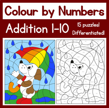 Preview of Colour by Numbers - Addition 1-10 (15 puzzles)