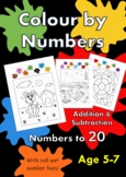 Colour by Numbers: Addition and Subtraction - Numbers to 20