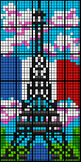 Colour by Numbers in French - Eiffel Tower (4 Versions, 30
