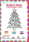 Colour by number Christmas tree! Colors and Shape worksheet