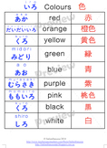 Colour charts in Japanese