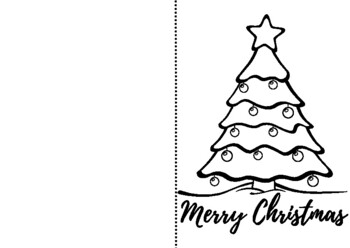 Colour in Christmas Tree Card - Simple Template by Creations For Your ...
