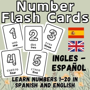 Colour-in And Count Natural Number Flashcards In Spanish And English 