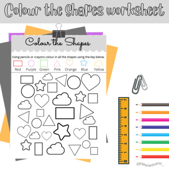 Preview of Colour the Shapes Worksheet