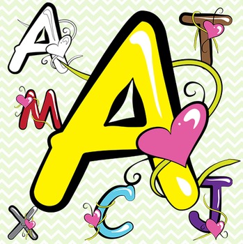 Preview of Coloured Alphabet Letters Clip Art - Valentine's Day!