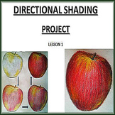 Coloured Apple drawing with directional shading guide