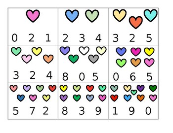Preview of Coloured Heart Counting Sheet