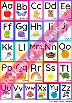 Colourful Alphabet Chart in BOLD Font by Creations For Your Classroom