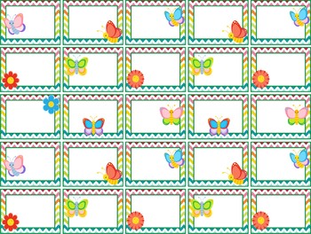 Colourful Butterfly Name Tags - Editable by My Adorable Class | TpT