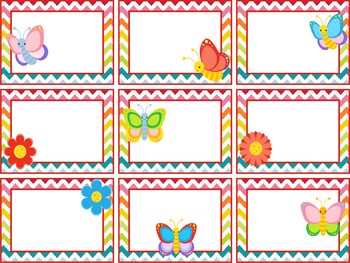 Colourful Butterfly Name Tags - Editable by My Adorable Class | TpT