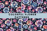 Colourful Cosmic Flowers Background