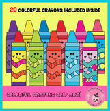 20 Colourful Crayons Clipart