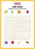 Colourful Fruit Word Search English Vocabulary Puzzle