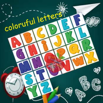 Colourful Letters Clipart, Alphabet Clipart, Letter Blocks in Bright Colors