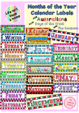 Colourful Months, Seasons & Days of the Week Display Label