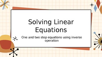 Preview of Colourful Retro Maths Solving Linear Equations Presentation