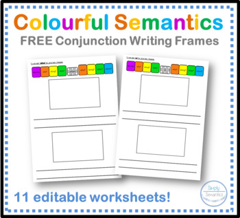 Preview of Colourful Semantics Conjunctions Writing Frame | Distance Learning