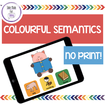 Preview of Distance Learning Teletherapy - Colourful Semantics NO PRINT pack