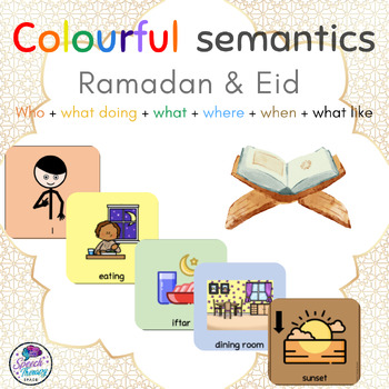 Preview of Colourful Semantics - Ramadan and Eid Cards (ALL LEVELS)