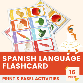 Preview of Colourful Spanish Flashcards Activities for Lower Elementary