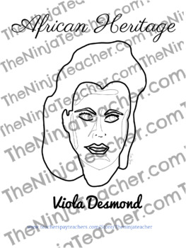 Preview of Colouring - African Heritage/Black History - Viola Desmond