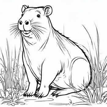 Colouring/Colouring Book - Capybara (Animal)_Green Cover by Chanidapar