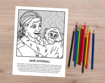 Preview of Coloring Page - Jane Goodall