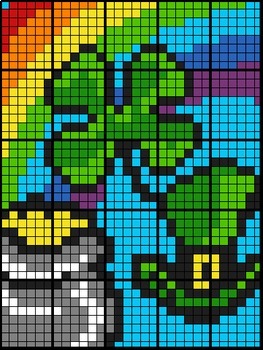 Preview of Colouring by Equations, St. Patricks Day (1, 2, and multi step) 25 Sheet Mosaic
