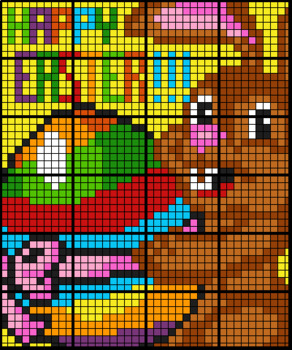 Preview of Colouring by Mean Median Mode, Easter Bunny (24 Sheet Math Mosaic)