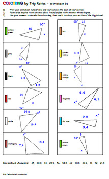 Colouring by Trig Ratios, Nutcracker - (24 Worksheet Mosaic) by CalfordMath