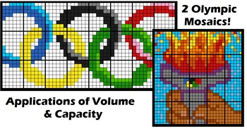 Preview of Colouring by Volume, Olympic Theme (Prisms, Pyramids, Cylinders, Cones, Spheres)
