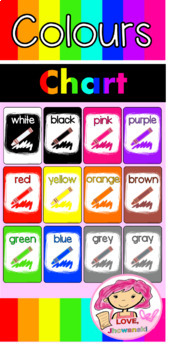 Preview of Colours Chart  {Flashcards & Wall Charts} FREE Printables