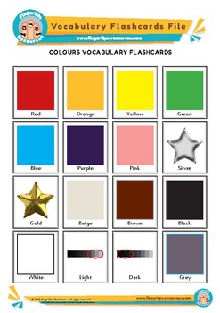 Colours - English Vocabulary Flashcards by FingerTips Resources | TpT
