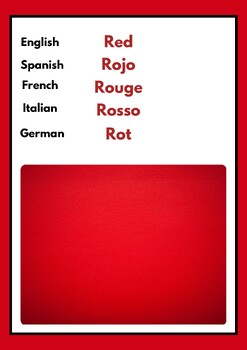 Preview of Colours Flashcards( English, Spanish, German, Italian and French)