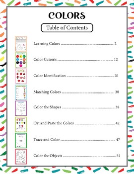 Preview of Colours Identification Worksheet