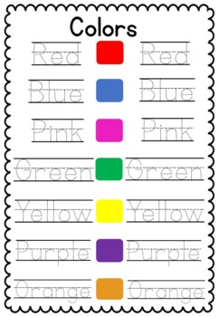 Colours (Colors) Writing Worksheets (3 Differentiated Levels) by ...