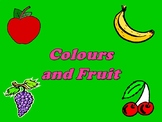 Colours and Fruits PPT sentence builder activity (Online+D