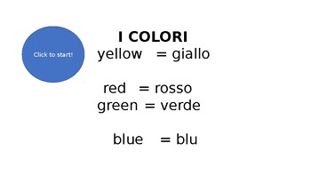 Preview of Colours and Greetings in Italian Quiz