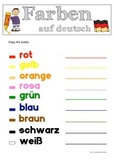 Colours in German / Farben auf deutsch