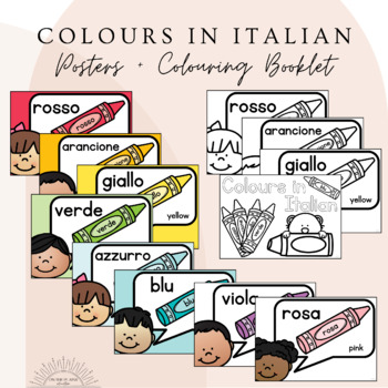 Preview of Colours in Italian Teaching Resources Bundle - Posters, Booklet and PowerPoint