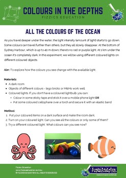 Preview of Colours in the Depths Ocean Science Experiment