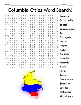 Preview of Columbia Cities Word Search!