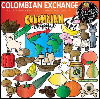 Preview of Colombian Exchange Clip Art Set {Educlips Clipart}