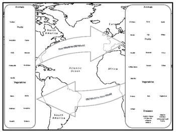 columbian exchange blank map