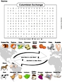 Columbian Exchange Activity: Word Search Worksheet (Age of
