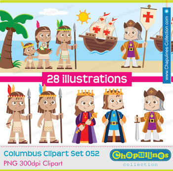 Preview of Columbus Clipart, The Discovery of America, Columbus day Set 052