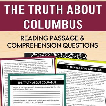 Preview of Columbus Day | Indigenous Peoples Day | Reading Passage Comprehension Questions