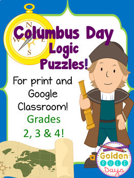 Preview of Columbus Day Digital Logic Puzzles Enrichment Activities Print and Digital